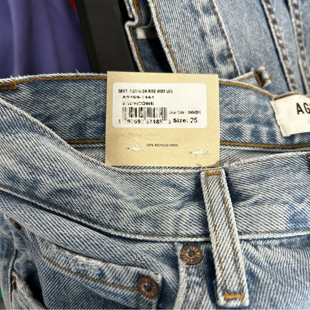 NEW Agolde Dame High Rise Wide Leg Jean Showdown Size 25 - Picture 8 of 11